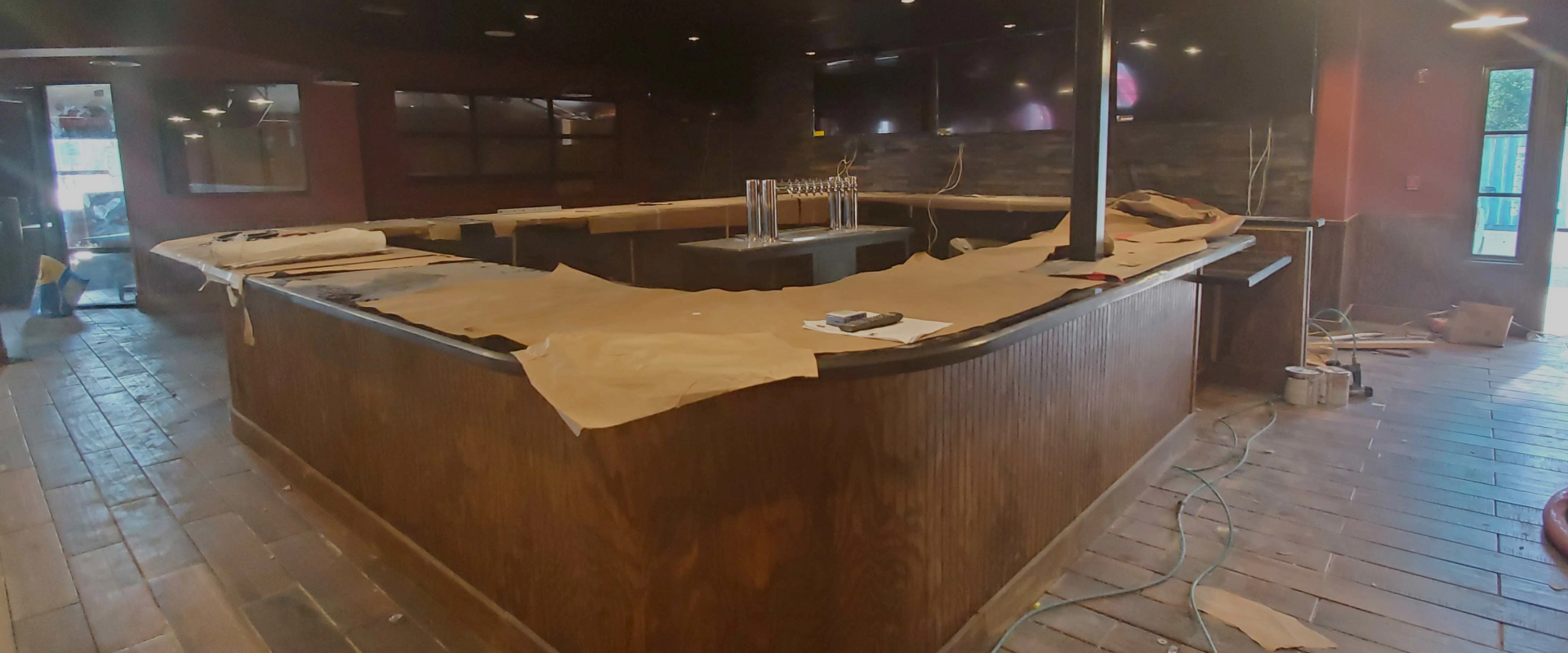 commercial woodworking area in progress